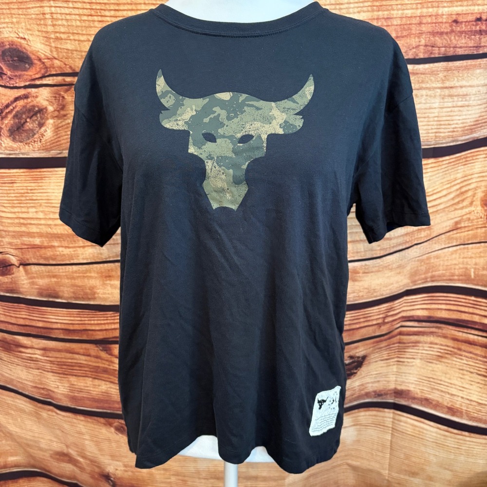 Under Armour‎ Heat Gear X The Roc Black Short Sleeve Camo Graphic Tee Size M